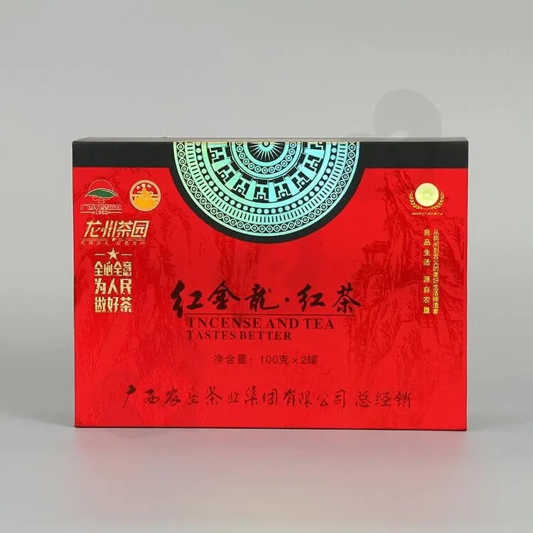 Custom Printing Cardboard Gift Box For Red Tea side view two