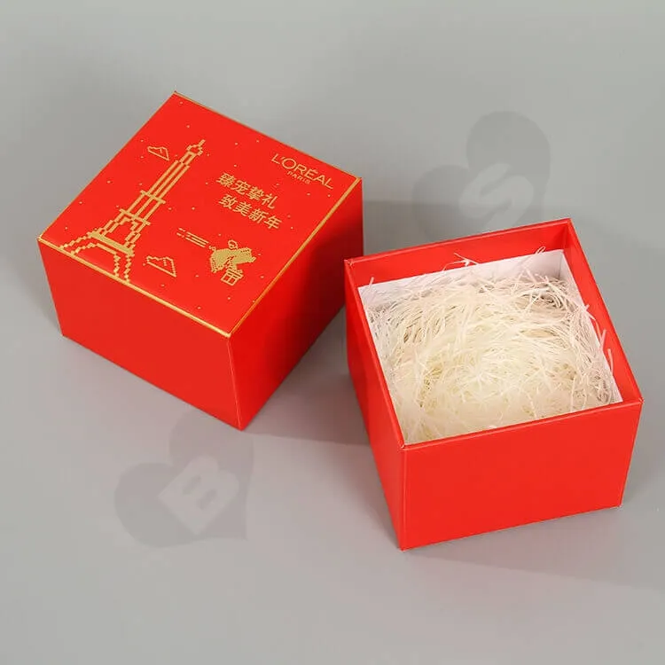 Custom Printing Cardboard New Year's Gift Box For Cosmetic side view five