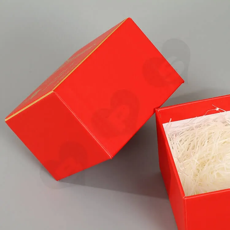 Custom Printing Cardboard New Year's Gift Box For Cosmetic side view two