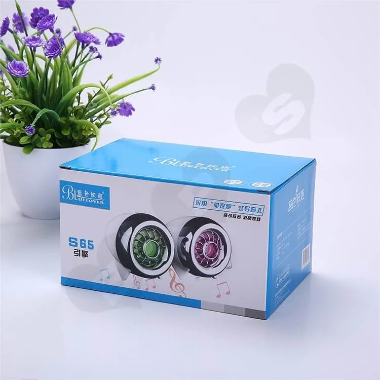 Custom Printing Corrugated Paper Box For Loudspeaker side view three