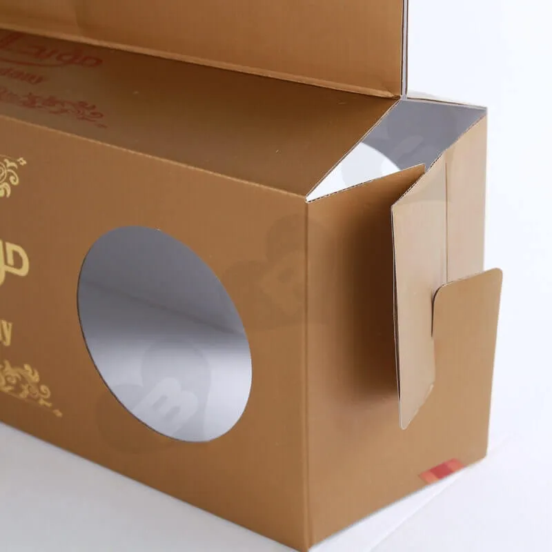 Custom Printing Corrugated Paper Box with Handle For Cake side view two