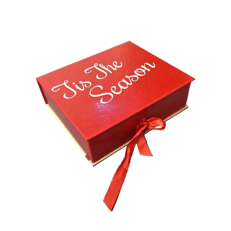 Custom Ribbon Closure Gift Box Made From HDF Board