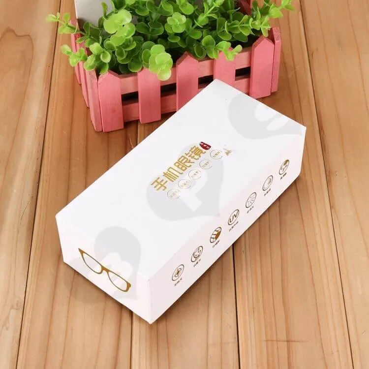 Custom Top and Bottom Rigid Gift Box For Cell Phone Glasses side view one