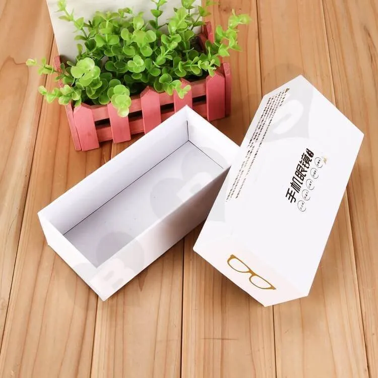 Custom Top and Bottom Rigid Gift Box For Cell Phone Glasses side view six