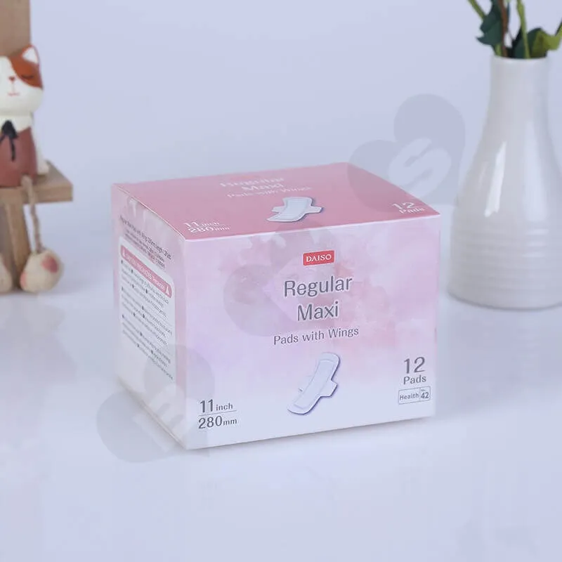 Custom printing Retail Box For Sanitary Napkins side view one