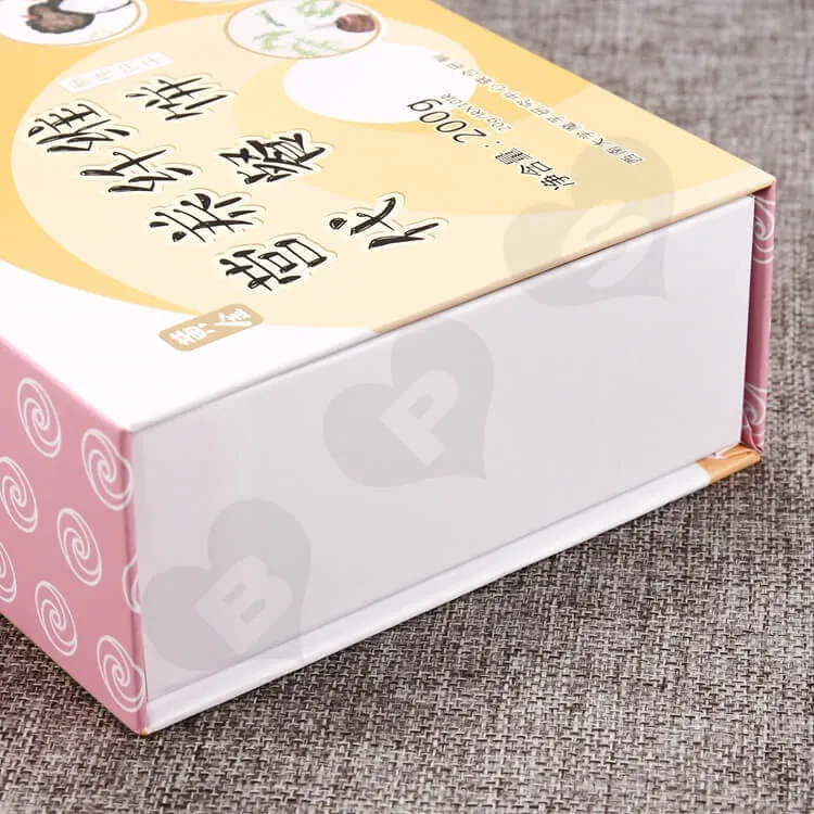 Customized Double Side Printing Magnetic Closure Box For Food side view two