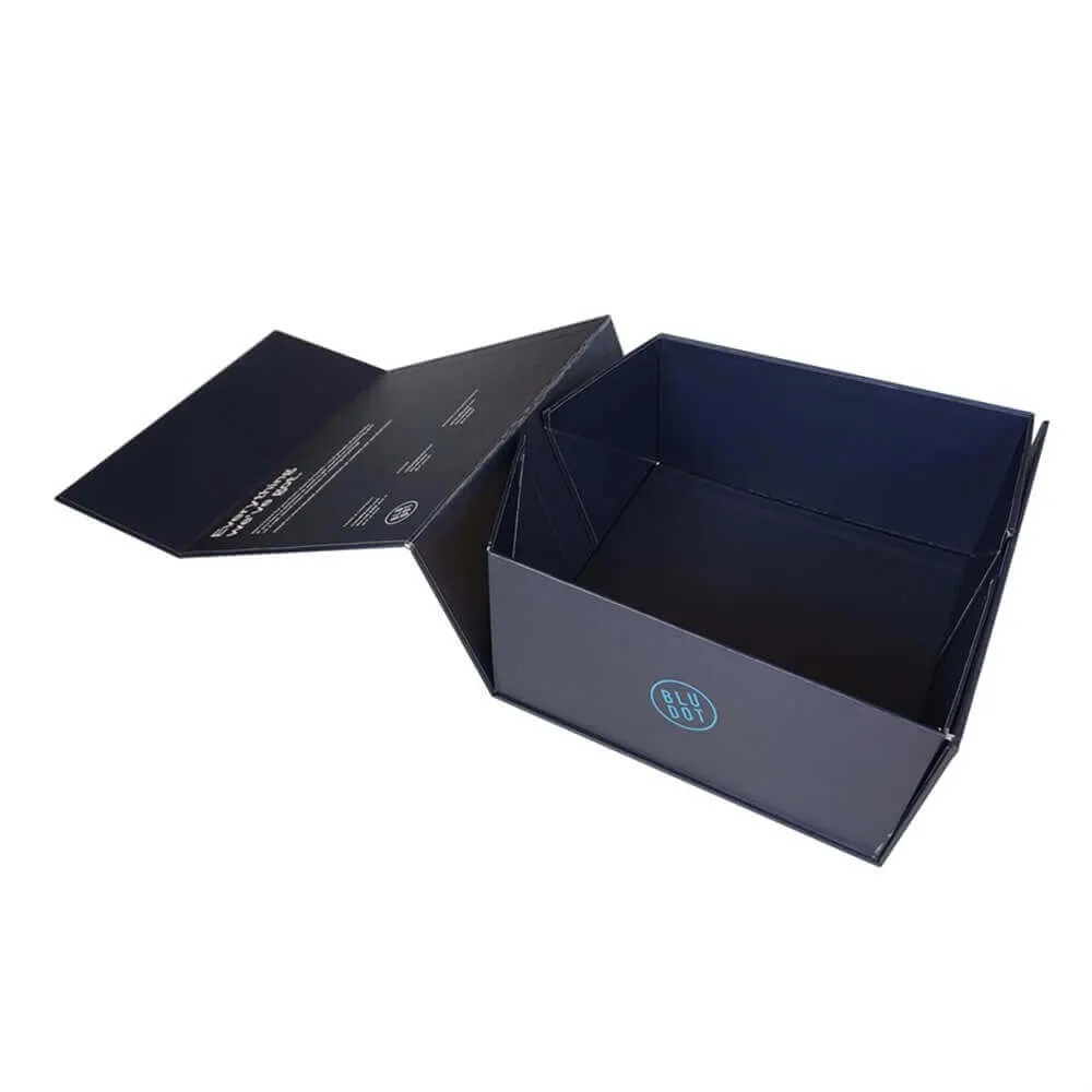 Customized Foldable Fabric Swatch Card Packaging Rigid Box side view two