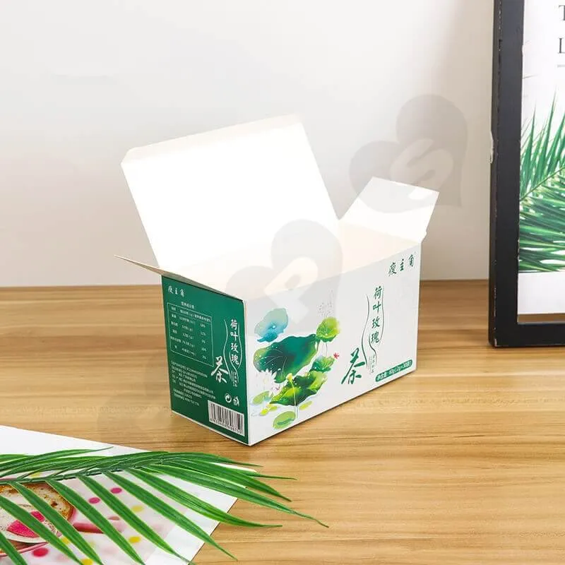 Customized Folding Carton Box For Lotus Leaf Rose Tea side view five
