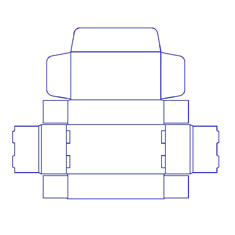 Die-line template for a cardboard mailer box