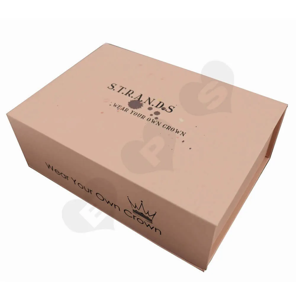 Double Side Printed Hair Extension Packaging Boxes side view three