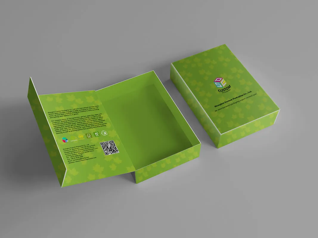 Double Side Printed Rigid Hinged Lid Box Mock Up Design