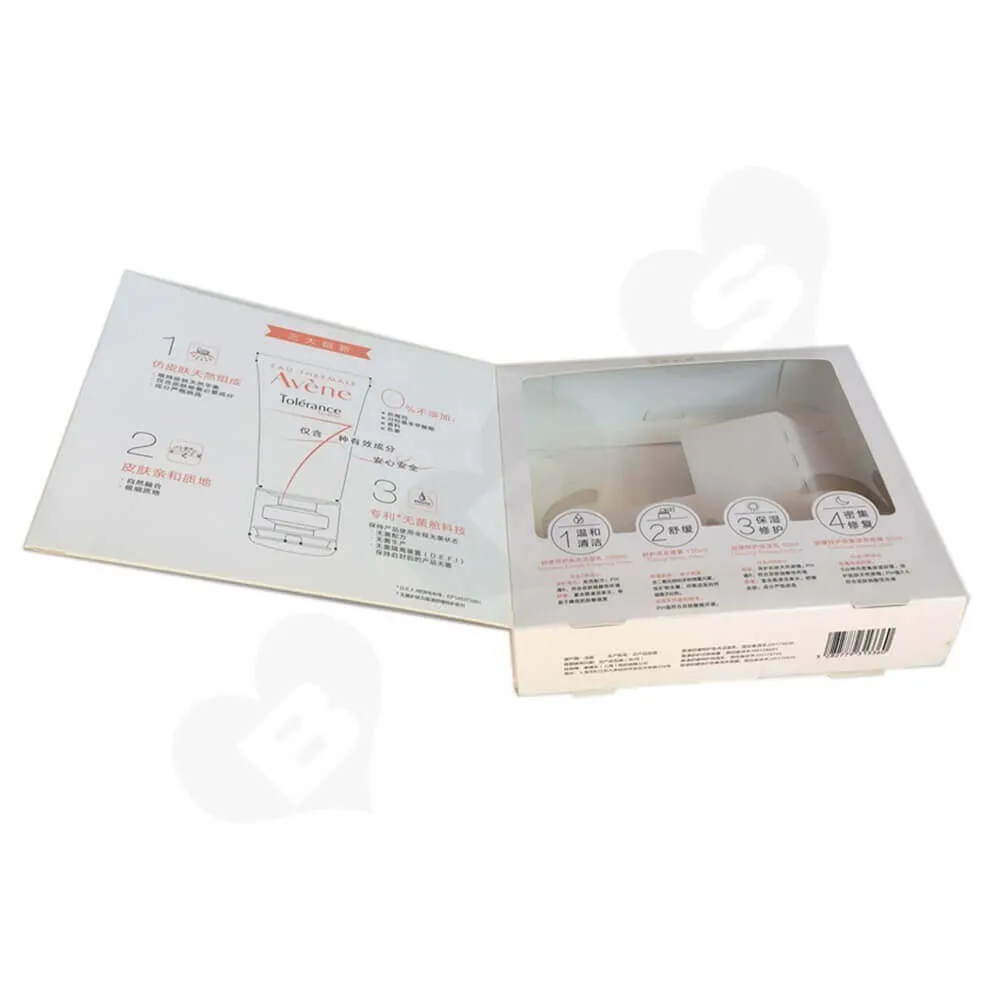 Facial Cleanser Paperboard Box clear plastic window patching (5)