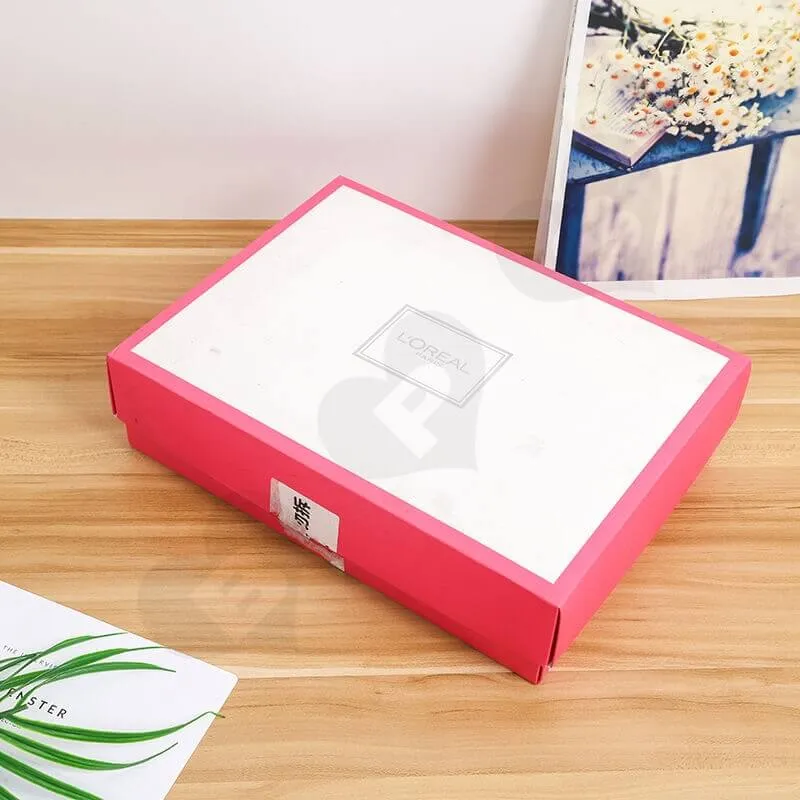 Fashion Pink Cardboard Box For Cosmetic Set side view five