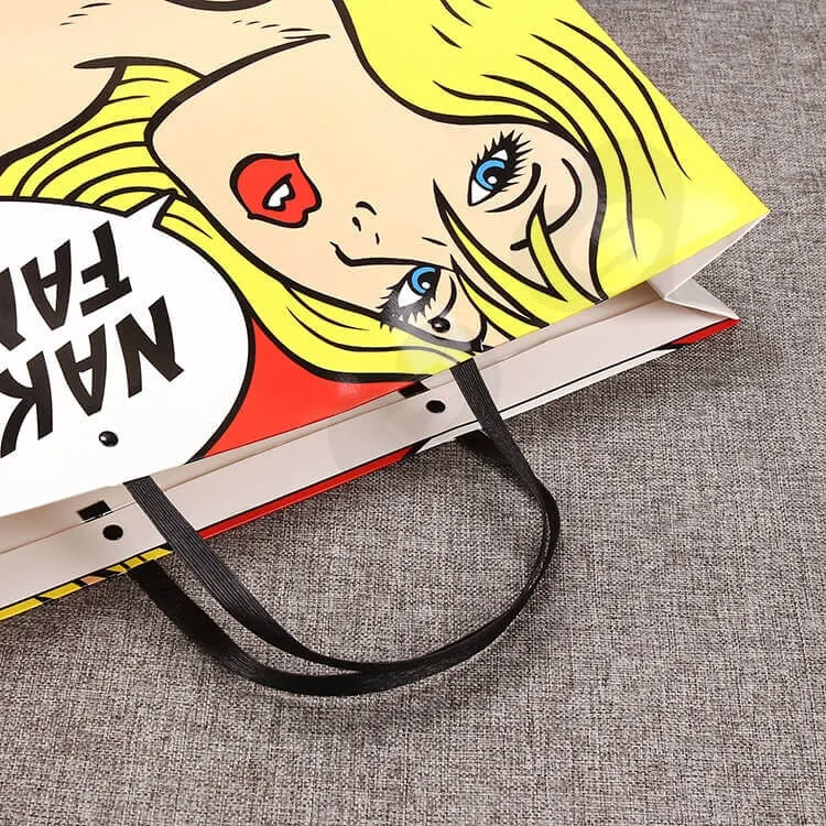 Fashion Style Shopping Bag Custom Printing side view four