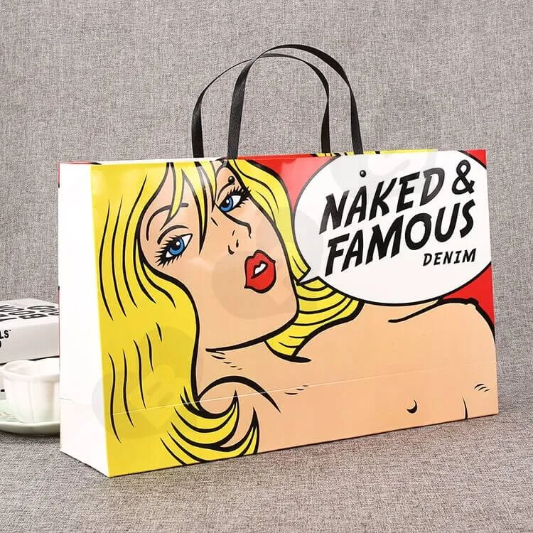 Fashion Style Shopping Bag Custom Printing side view three