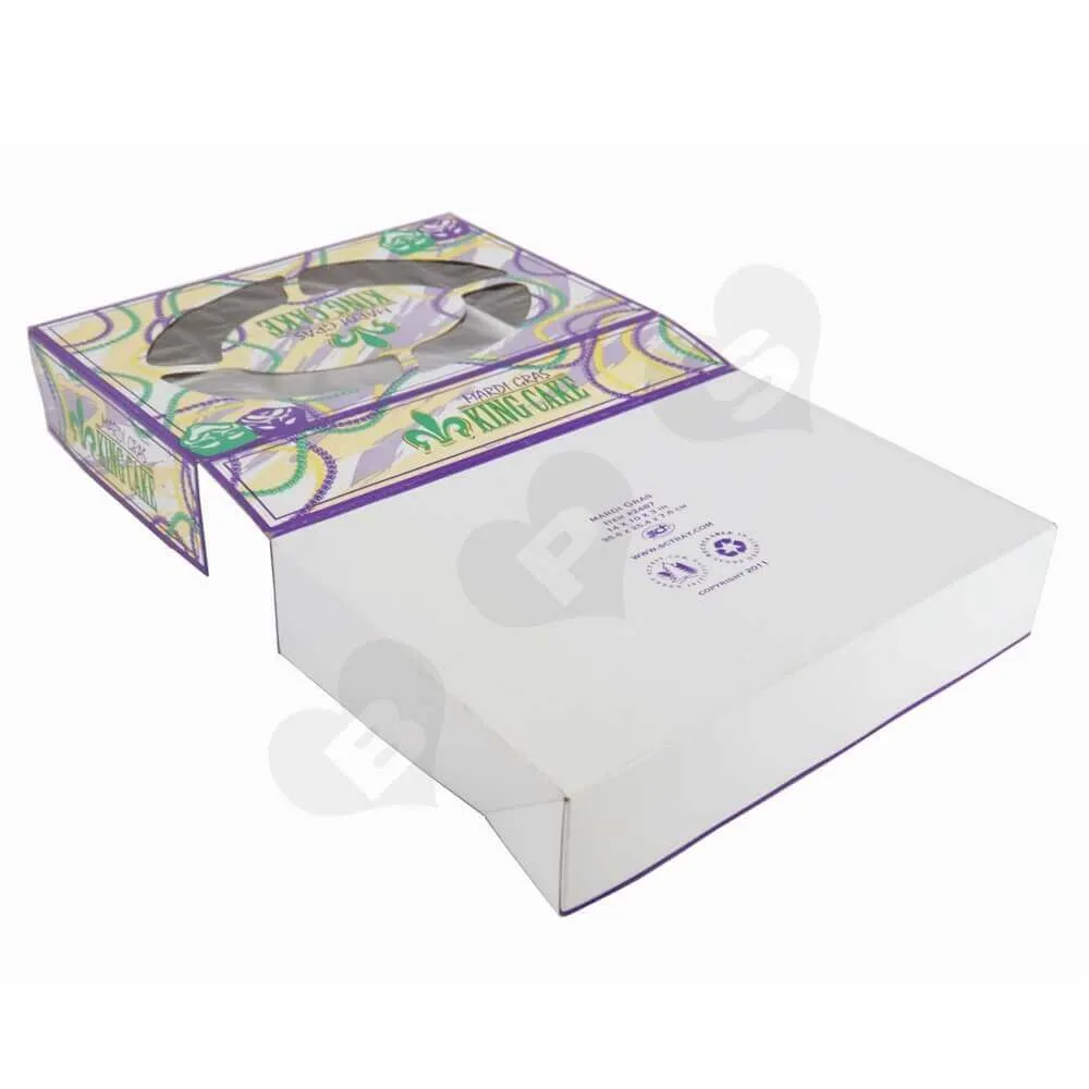 Foldable Paperboard Cake Box with Window side view four