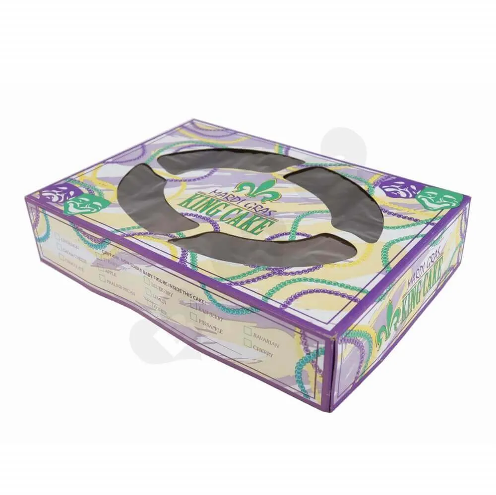 Foldable Paperboard Cake Box with Window side view one