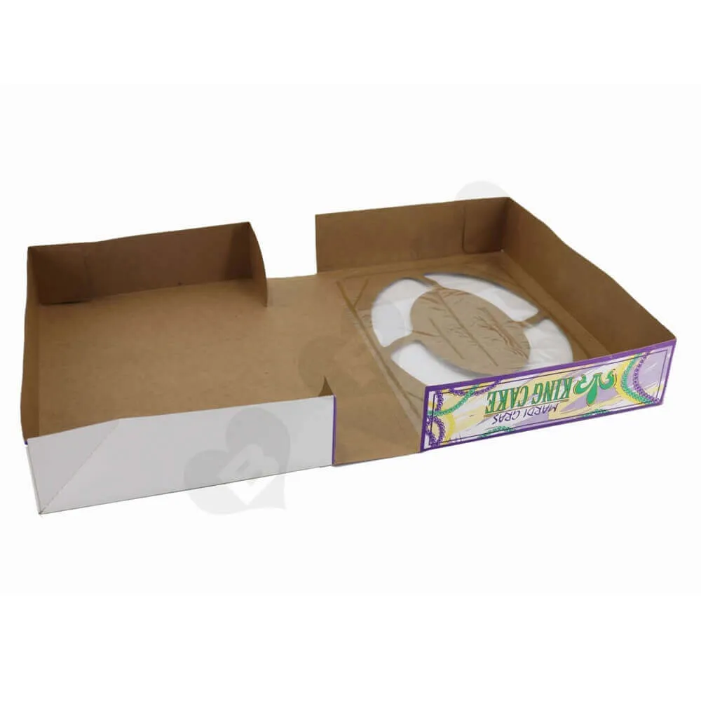 Foldable Paperboard Cake Box with Window side view three