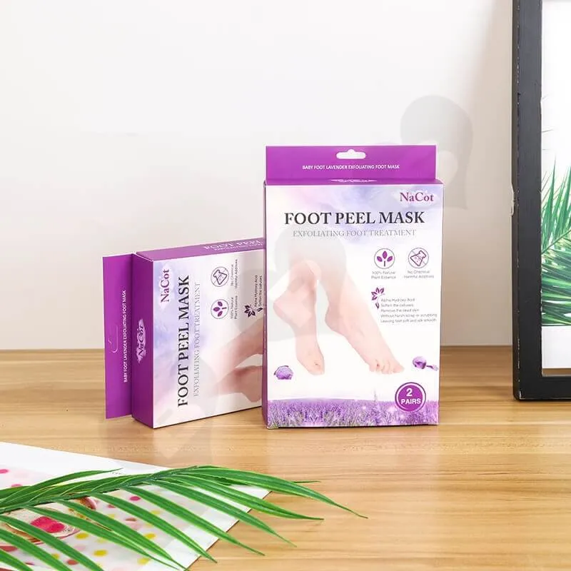 Foot Peel Mask Cardboard Box With Hanger side view one