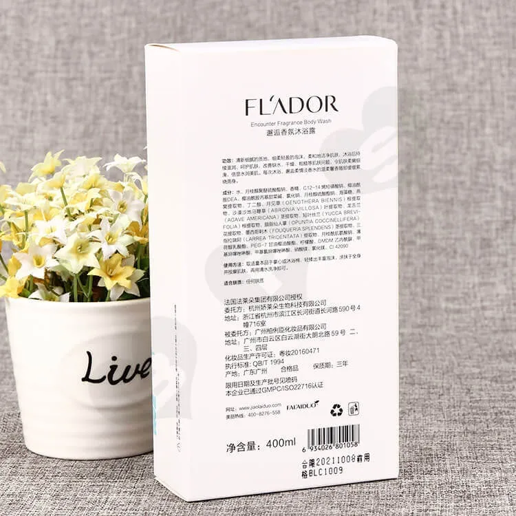 Fragrance Body Wash Packaging Box side view two