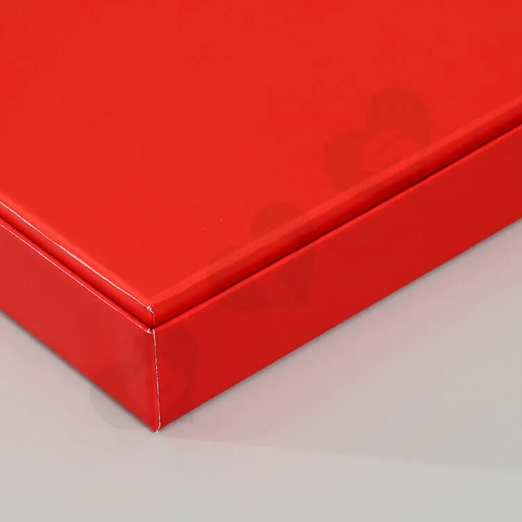 Glossy Red Cardboard Gift Box For Skin Care Product side view four