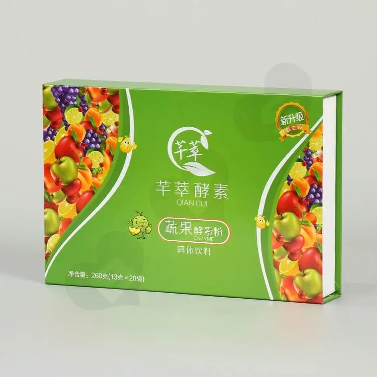 Glossy Rigid Cardboard Box For Enzyme Powder side view one