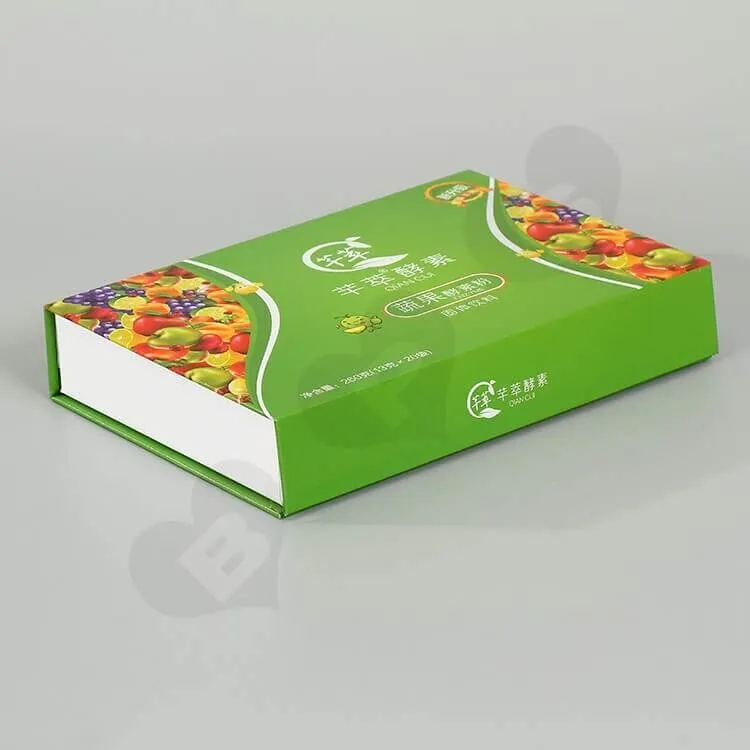 Glossy Rigid Cardboard Box For Enzyme Powder side view two