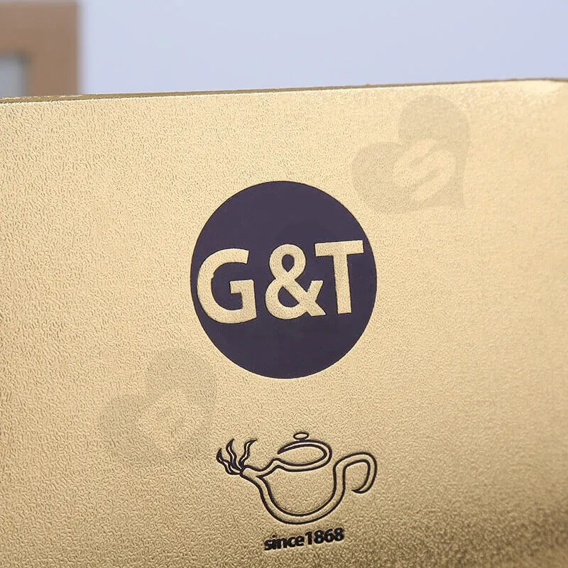Gold Cardboard Box Packaging For Tea side view five