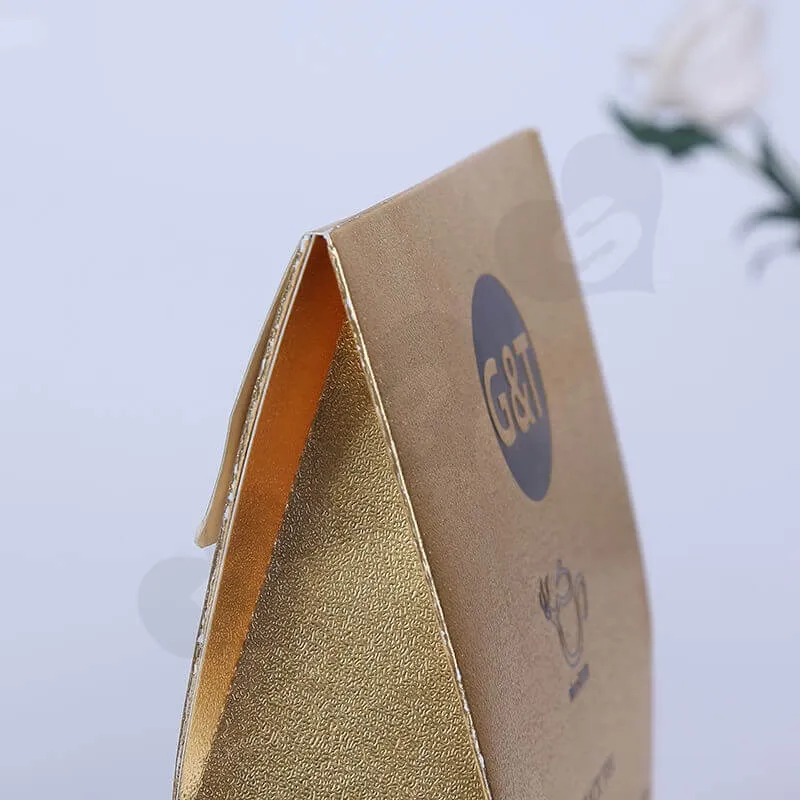 Gold Cardboard Box Packaging For Tea side view three