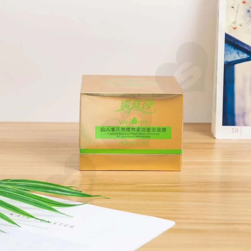 Gold Rigid Shoulder Gift Box For Brightening Mask side view five