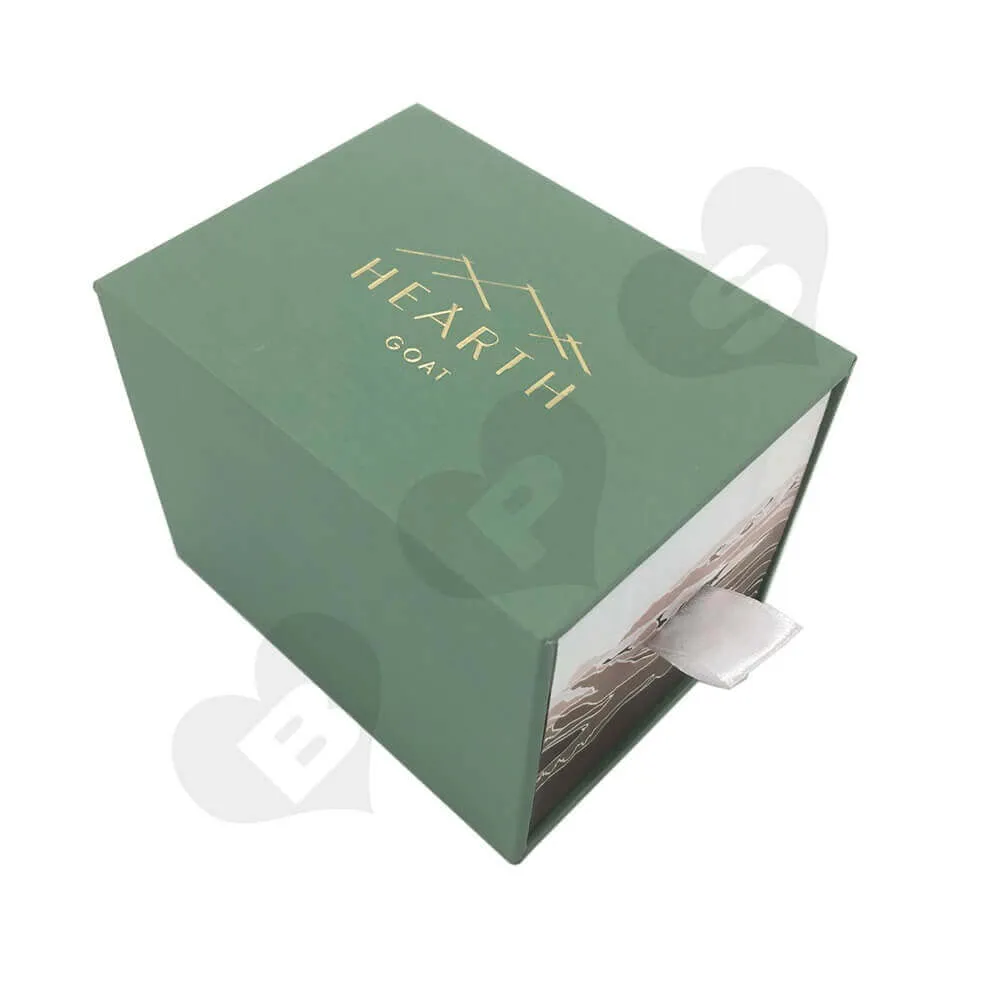 Golden Hot Foil Stamped Drawer Box side view 1
