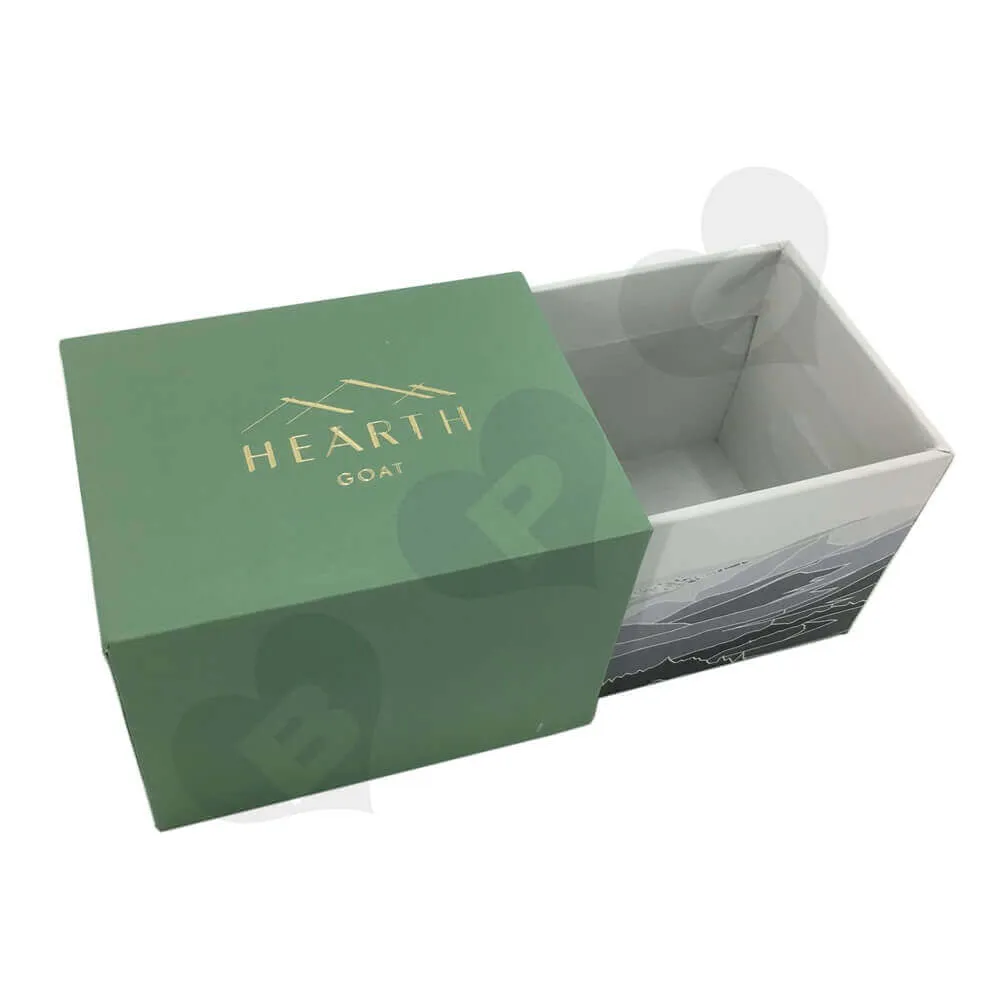 Golden Hot Foil Stamped Drawer Box side view 3