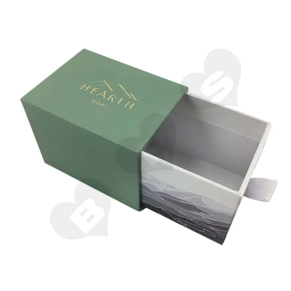 Golden Hot Foil Stamped Drawer Box side view 4