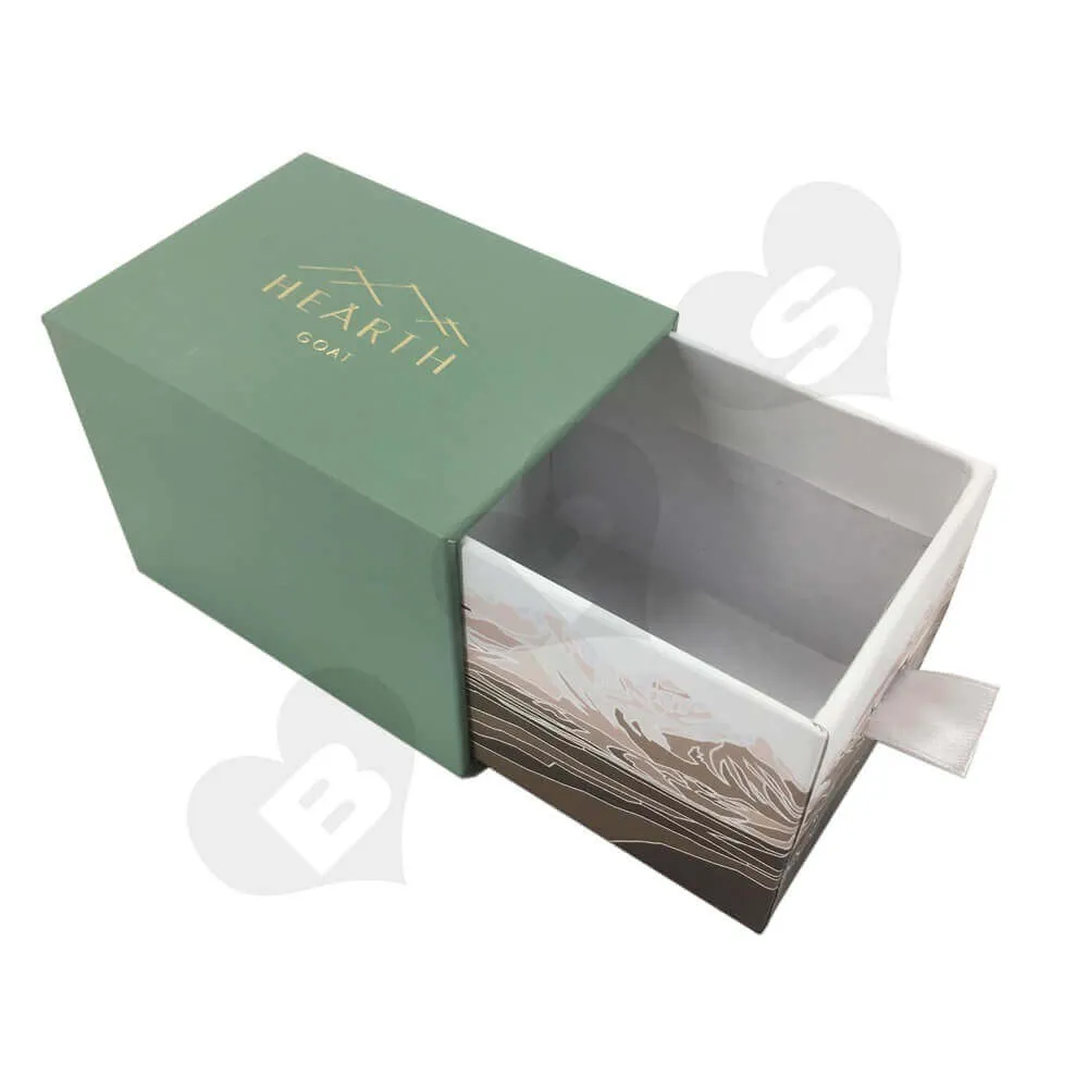 Golden Hot Foil Stamped Drawer Box side view 5
