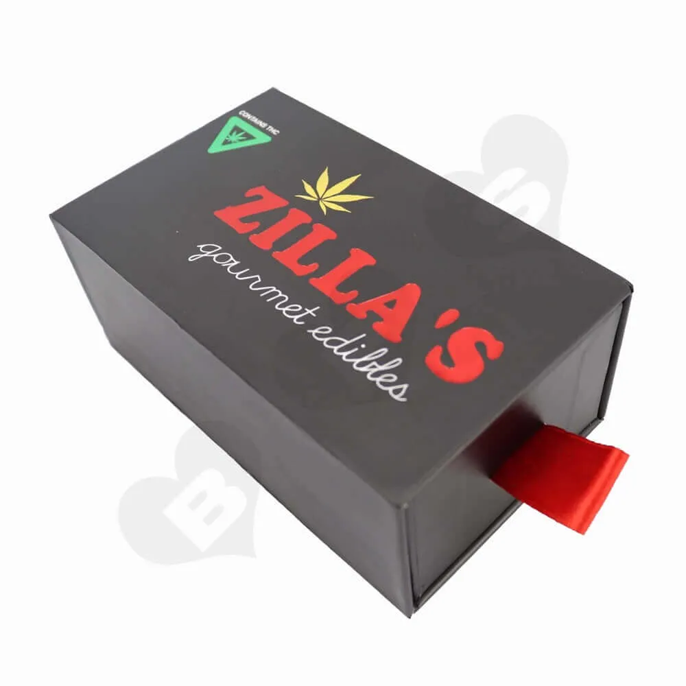Gourmet Gift Packaging Box with Three Color Foil Stamping sideview one