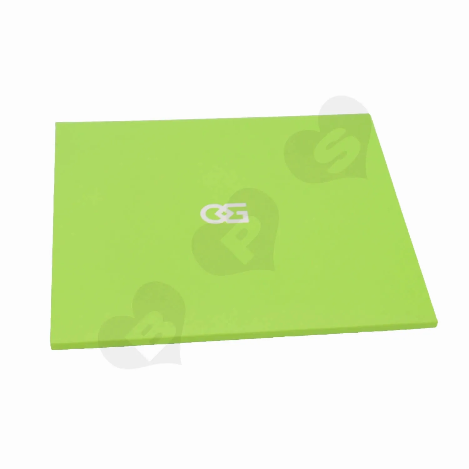 Green Paperboard Folder for Instructions side view two