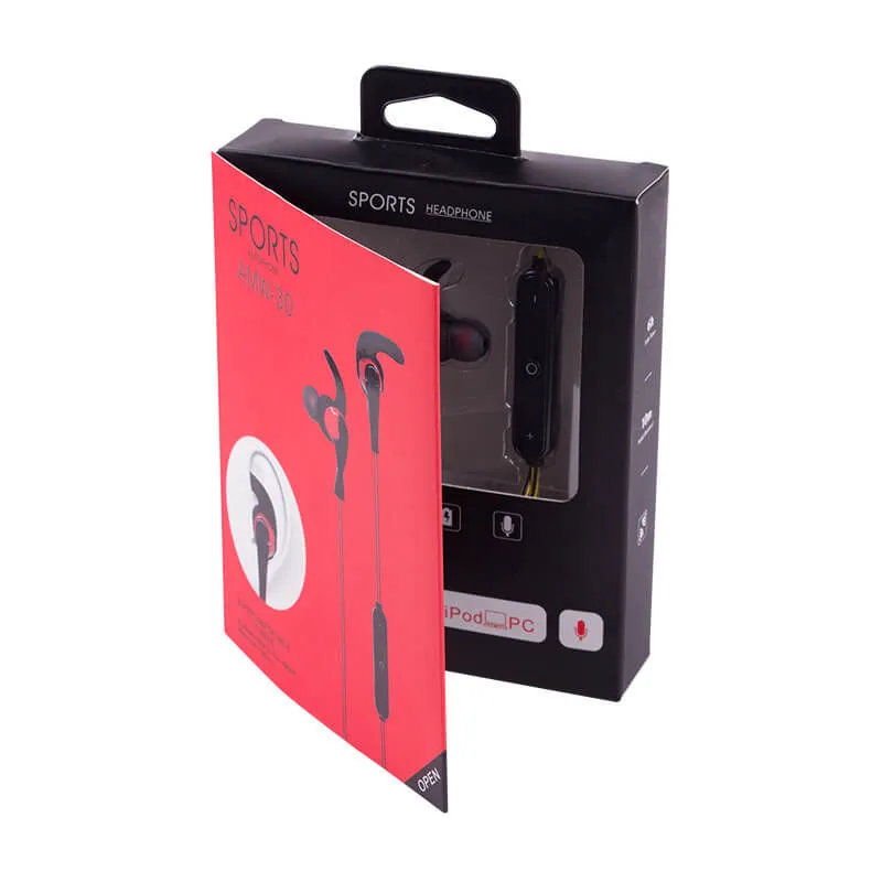 Hang Tab Box with PET Window For Sports Headphone