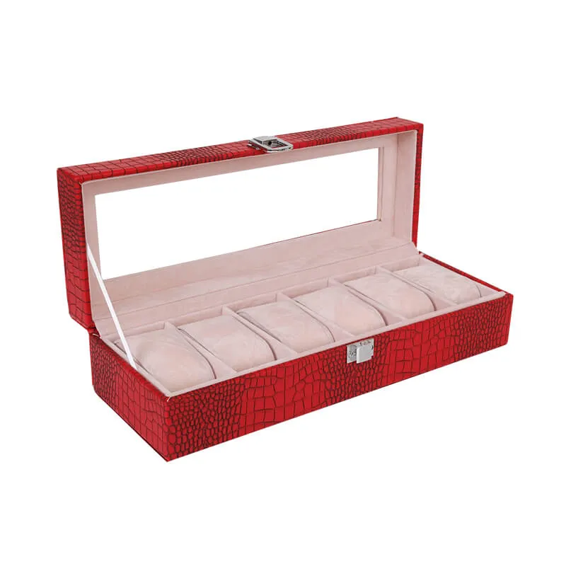 High Density Fiberboard Made Watch Box Textured Surface