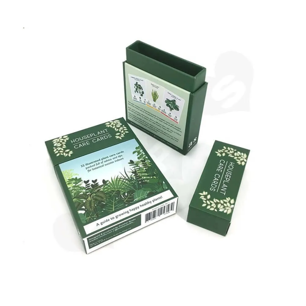 Houseplant Care Cards Packaging Box Side View One