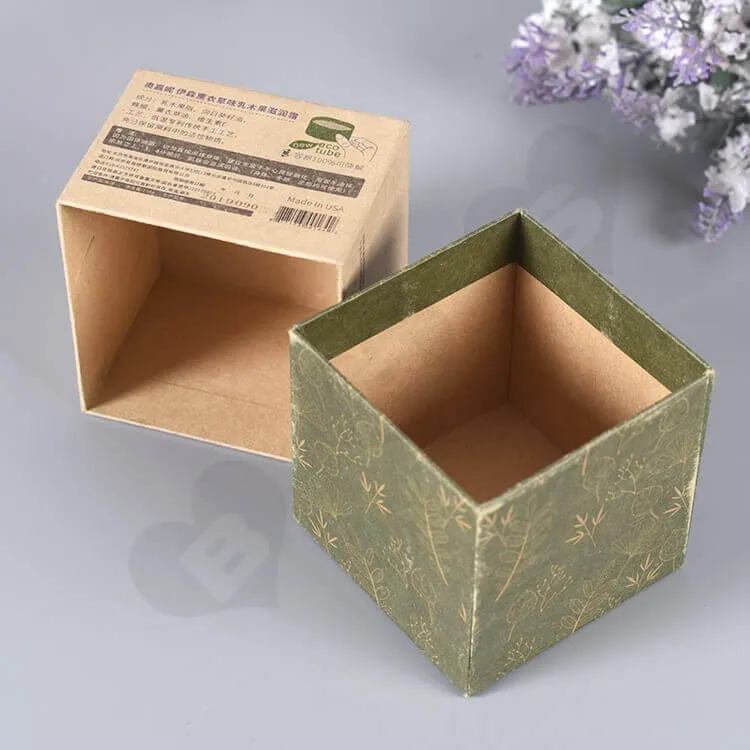 Kraft Cardboard Gift Box For Organic Shea Cream side view four