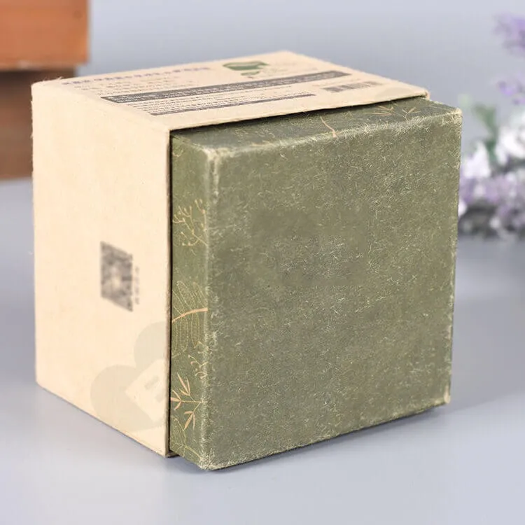 Kraft Cardboard Gift Box For Organic Shea Cream side view two