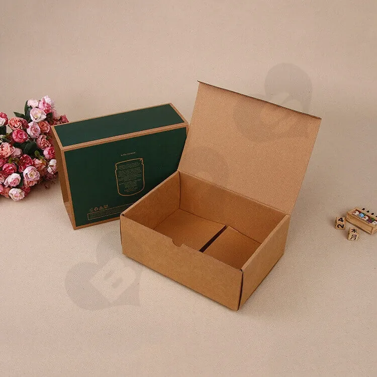 Kraft Mailer Box With Sleeve For Candle side view one
