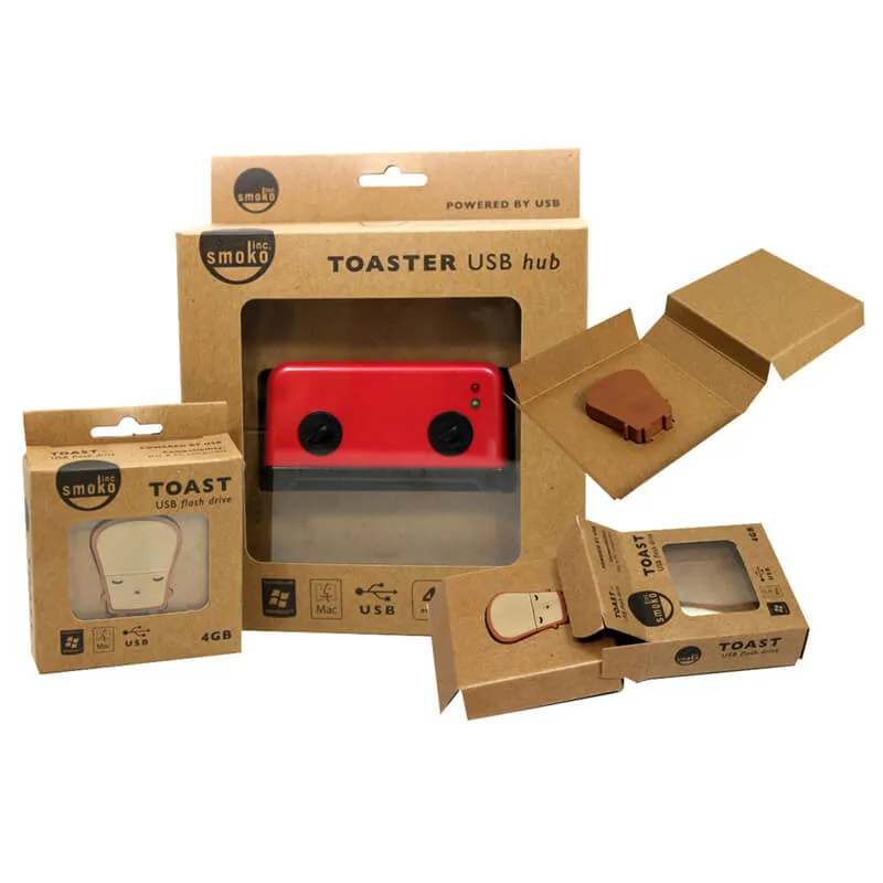 Kraft paper hang tab packing boxes