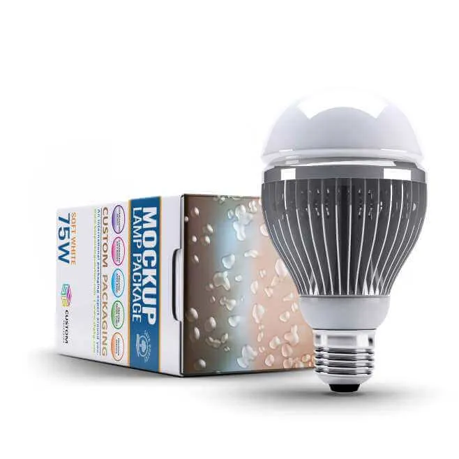 LED Bulb Packaging Box Mock Up