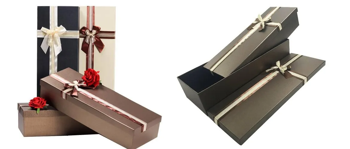 Long telescope gift box with offset printing and decoration