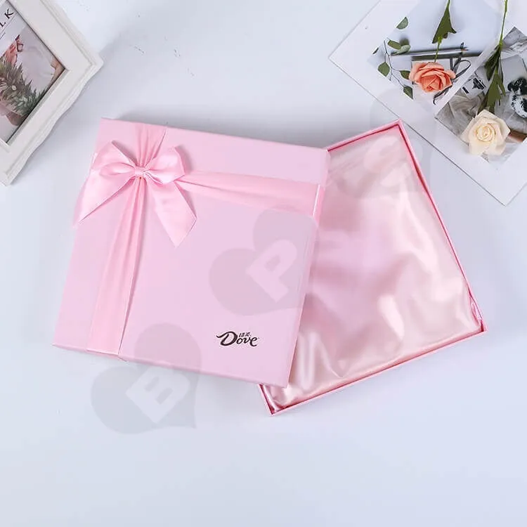 Luxury Pink Rigid Box For Chocolate side view one