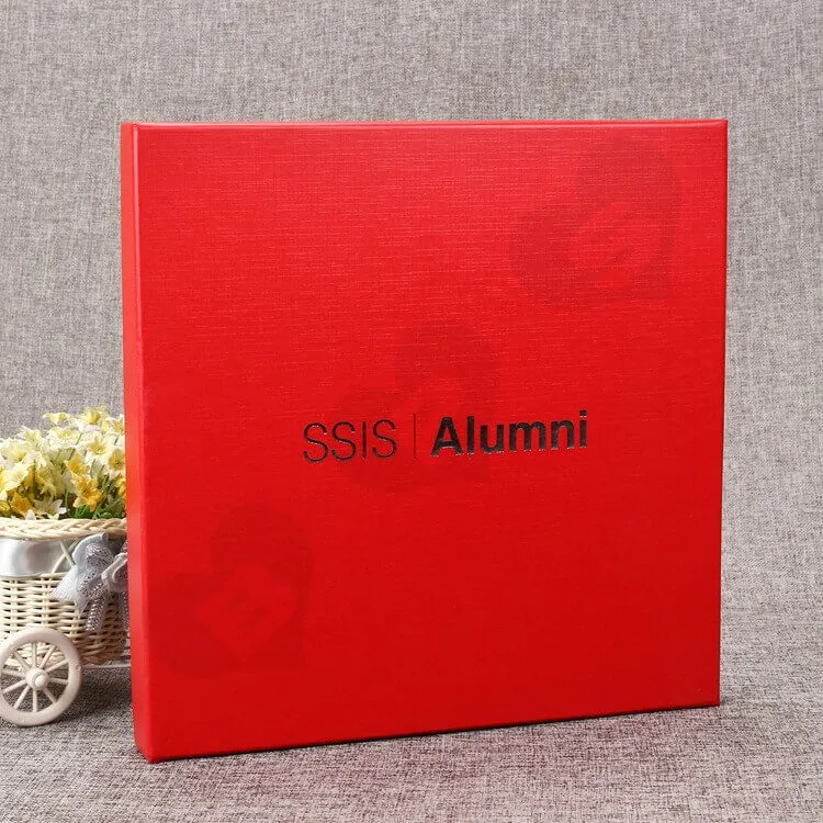Luxury Rigid Gift Box For Souvenir Silver Foil Stamping side view five