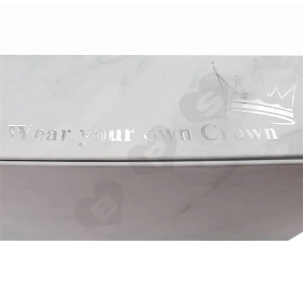 Luxury Wig Packaging Boxes with Silver Stamping side view four
