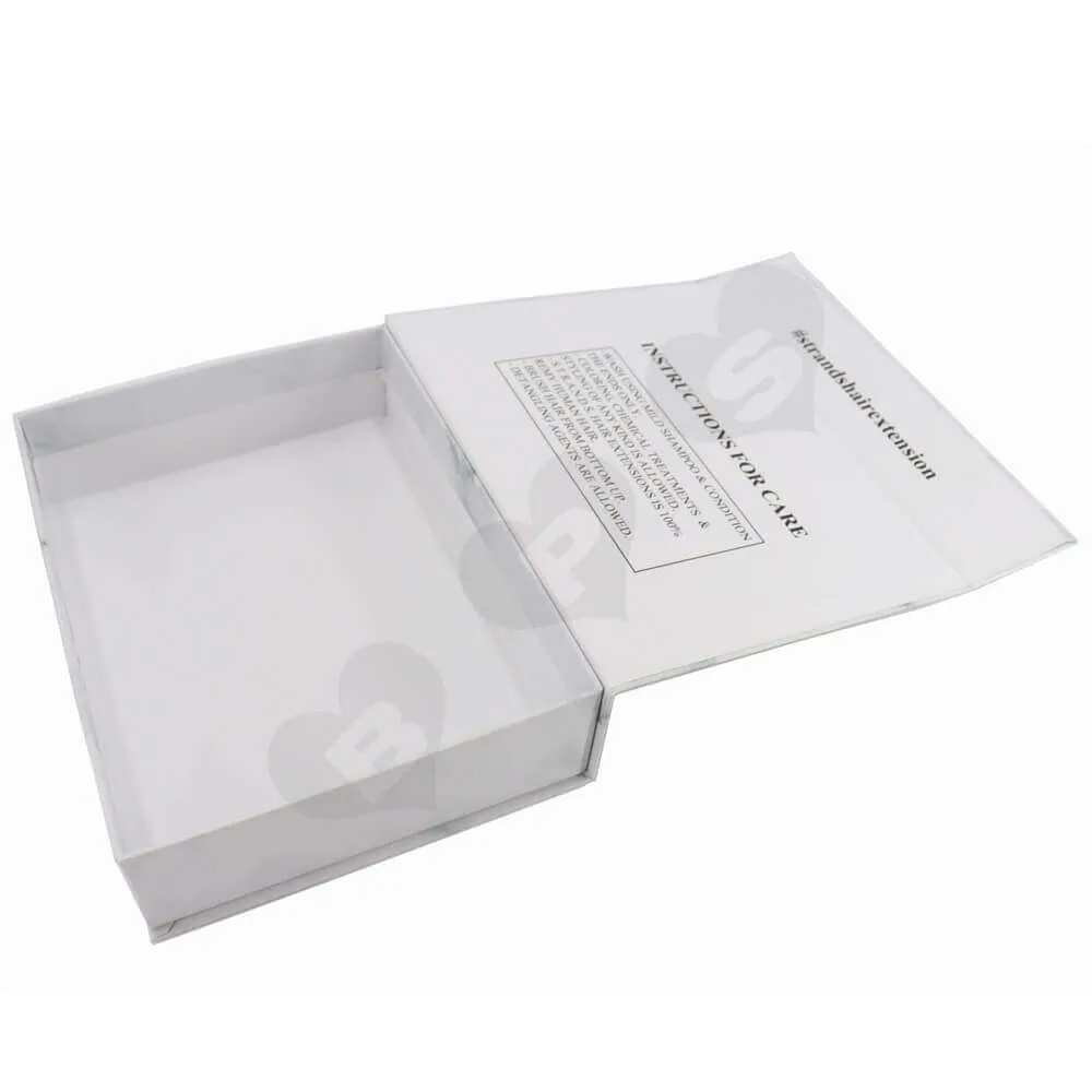 Luxury Wig Packaging Boxes with Silver Stamping side view two