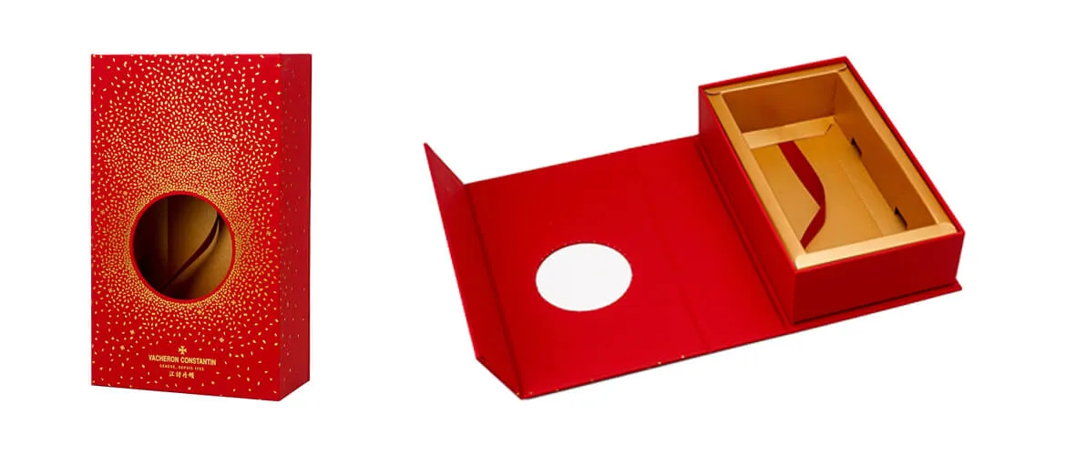 Magnetic Closure Box With Paperboard Insert Spray Gold Metallic Varnish